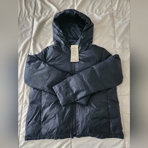 Muji Women's Hooded Down Jacket in Black, Large